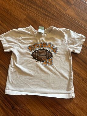 Circo White Kids Football Tee with Orange and Brown Graphic